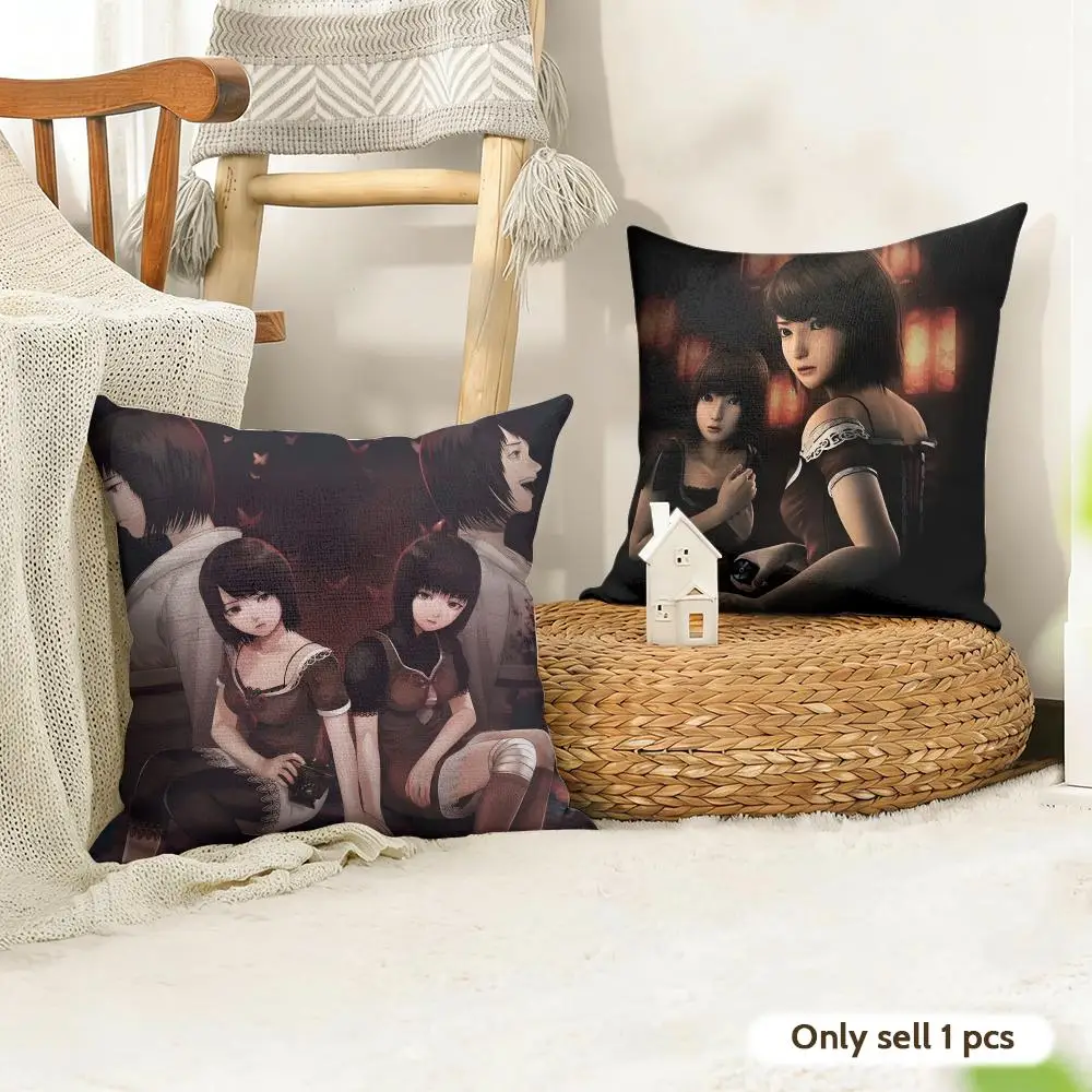 Game F-Fatal Frame II Crimson Butterfly Cushion Cover Organic Linen Square Pillow Case Durable Non-Allergenic And Kind To Skin
