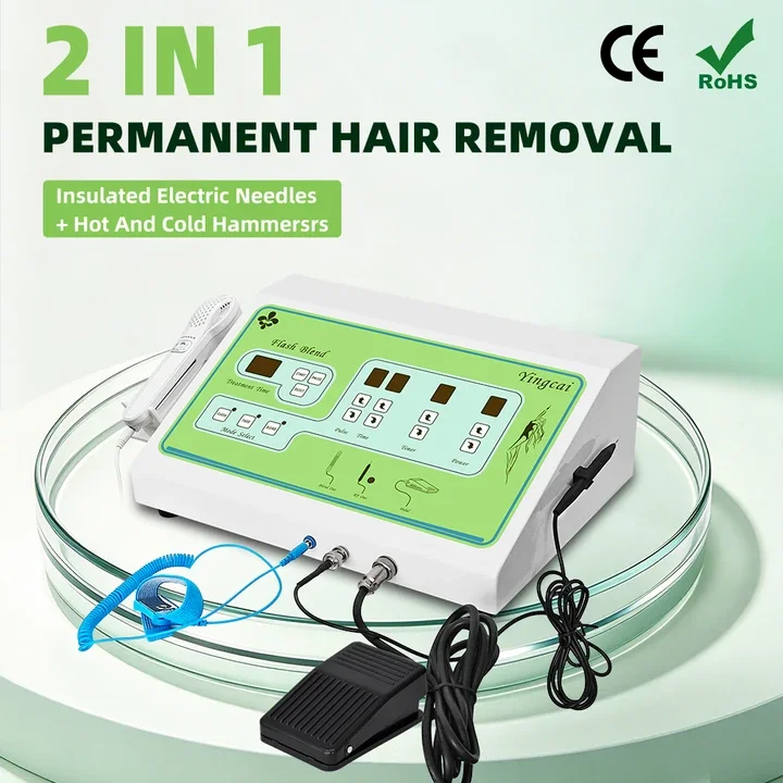 2026 Portable Hair Removal Device Painless Electrolysis Machine+ice hammer Electric Needle Hair Removal for Salon with CE ROHS
