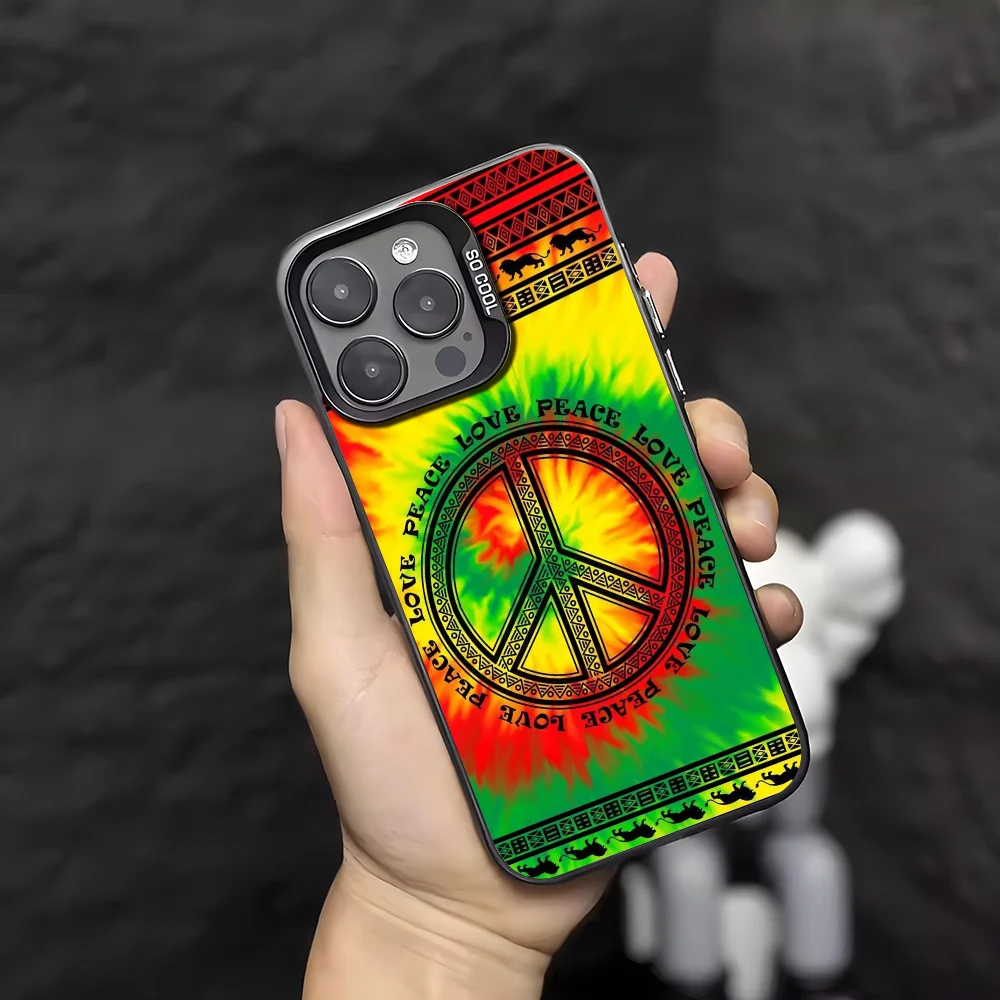 Sänger Bob Marley Handyhülle für IPhone 17 16 15 14 13 12 11 Pro Max Plus Mini IMD Farbe Silber Shell