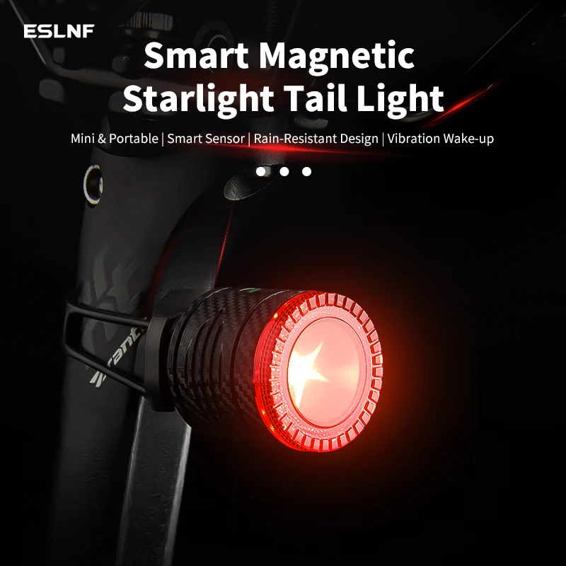 ESLNF Intelligent Magnetic-coupled Bicycle Tail Light Bicycle Warning Light Rainproof For MTB And Road Bicycle New Bike Light