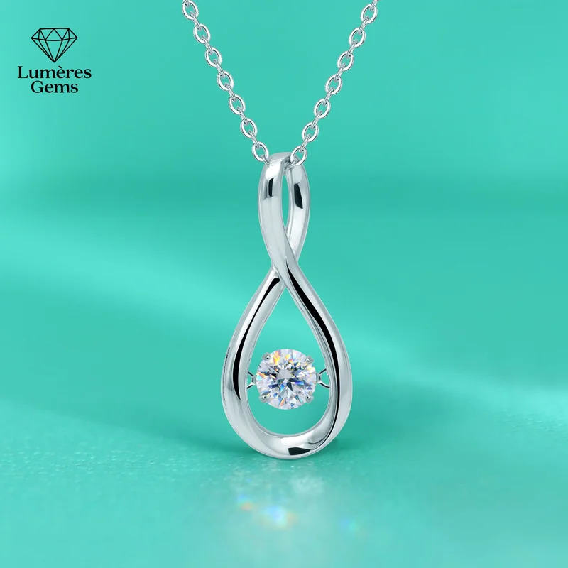 Lumière Gems Platinum PT950 Mini Dress Morganite Necklace for Women - A Fluttering Heart of Luxury, Small-scale, Unique and Vers