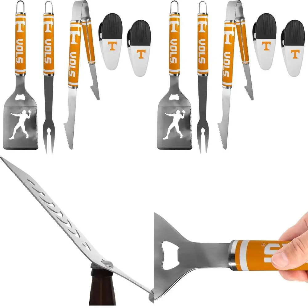 

Набор инструментов для барбекю из трех частей для волонтеров Tennessee с зажимами для чипов, командный цвет, один размер