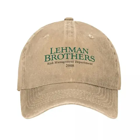 Retro Lehman Brothers Risk Management Department 2008 Trucker Hat Unisex Distressed Washed Headwear Outdoor Running Golf Cap Hat