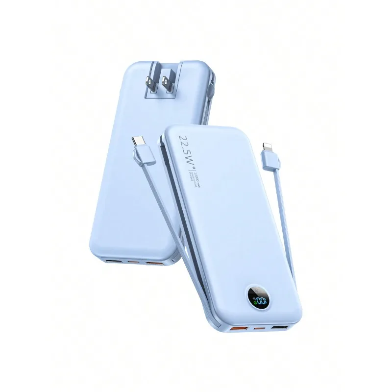 iPhone、iPad、Galaxy対応 12000mAh スリム急速充電USB-Cモバイルバッテリー LEDディスプレイ搭載 旅行必需品