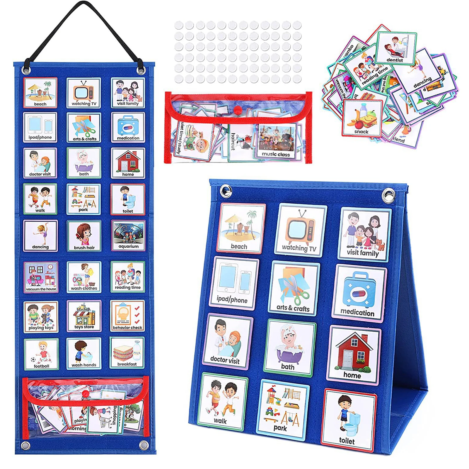 Agenda Visual preescolar para niños, tarjetas de actividades, calendario colgante de pared, tarjeta de imagen diaria para el hogar y la escuela, 224 unids/set