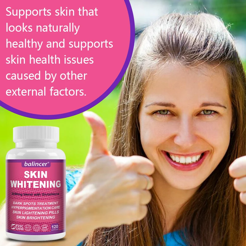 Glutathione + Collagen + Vitamin C Capsules - 2000mcg Skin Whitening, Anti-Aging & Antioxidant, Hair Skin Nails Joint Support