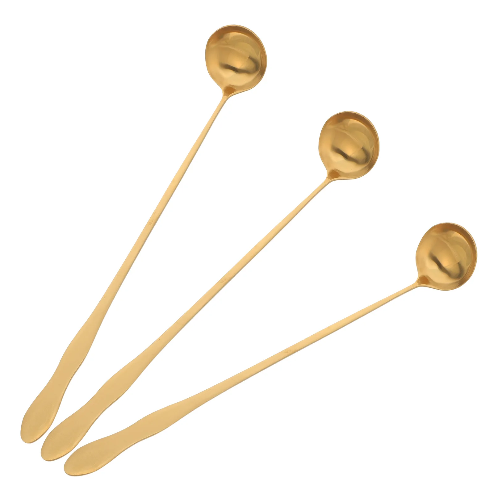 

3Pcs Stainless Steel Long Handle Spoons Gourd Design Practical for Coffee Tea Seasoning Elegant Kitchen Utensil