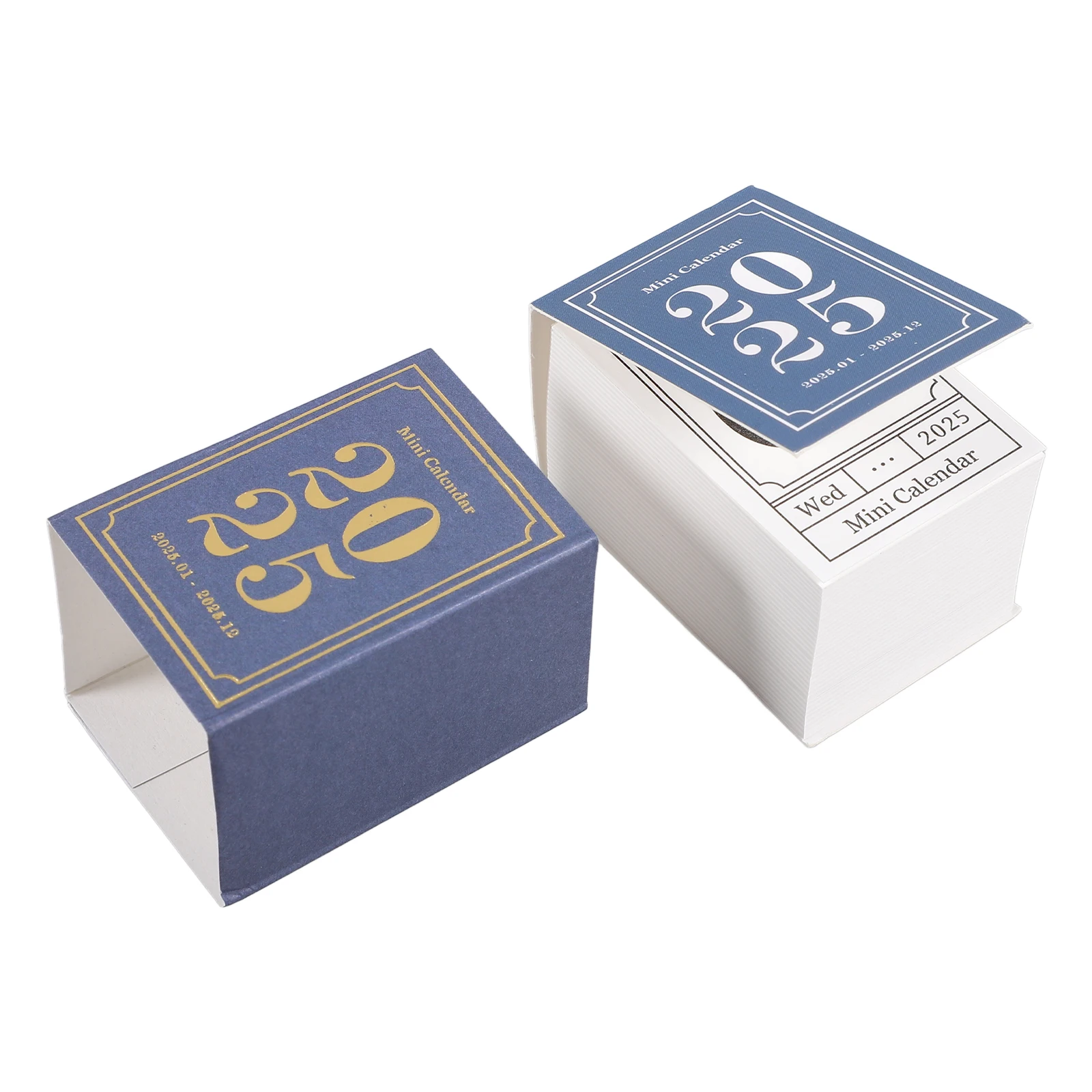 

Mini Calendar 2025 Small Desk Calendar Tearable Table Standing Design Home Office Decor Blue Miniature