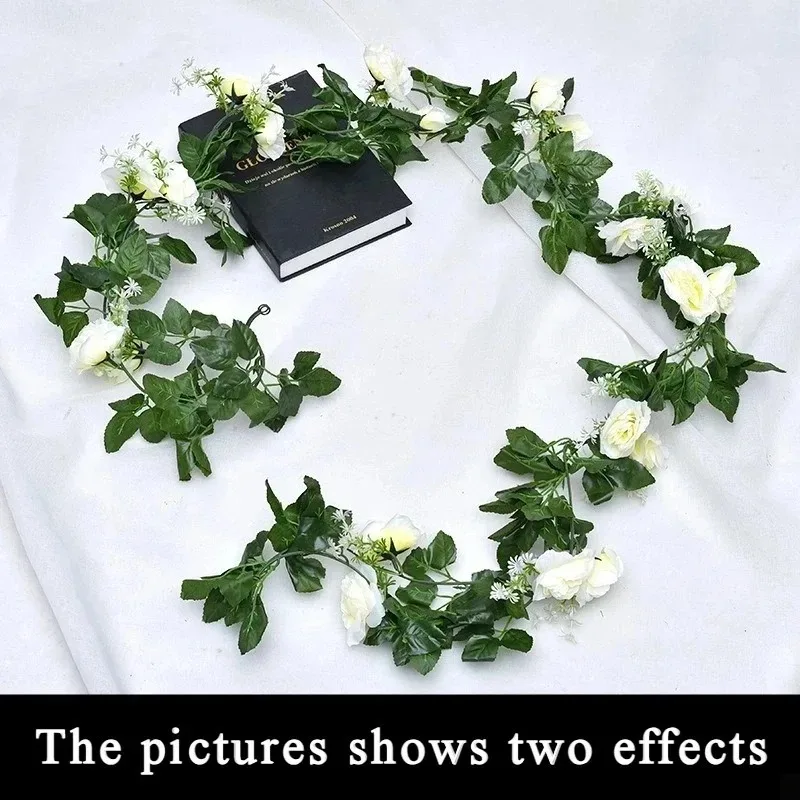 1Pcs 2.2M Artificial White Flower Fake Hanging Fake Vine Plants Leaves Artificials Garland Flowers Wedding Decoration