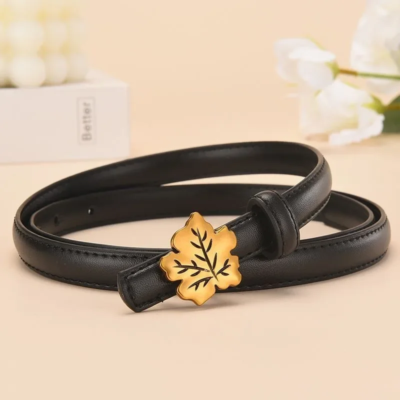 Internet Celebrity New Leather Belt Women's Fashionable Versatile Suit Waist Cinching Dress Decorative  Thin Brand Luxury Belt