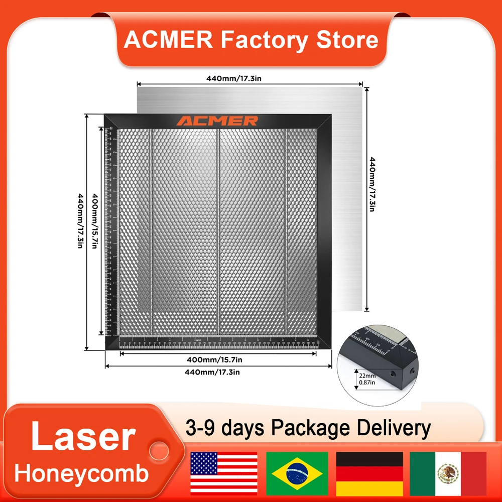 ACMER 400*400 العسل لوحة الجدول النقش بالليزر وآلة النفط الليزر العسل لوحة السرير قطع الجدول 300*300