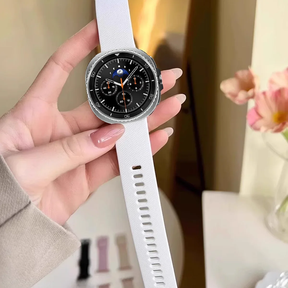 حزام مغناطيسي لساعة سامسونج جالاكسي 8 كلاسيكي 46 ملم بدون فجوات سوار من السيليكون لساعة جالاكسي 8 40/44 ملم سوار ساعة ناعم