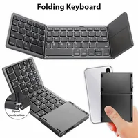 Mini teclado Bluetooth español con panel táctil para Android IOS Windows Teclado inalámbrico triple para Macbook PC Laptop Tablet Teléfono móvil