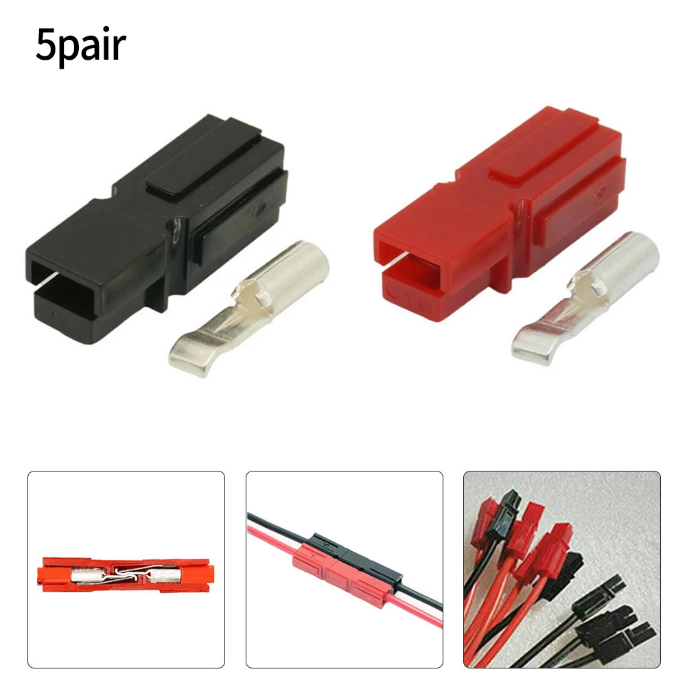 5 Pairs 30AMP Plug 600V Black Connector Rubber PVC Dust Covers Terminal Sleeves For Electric Equipment