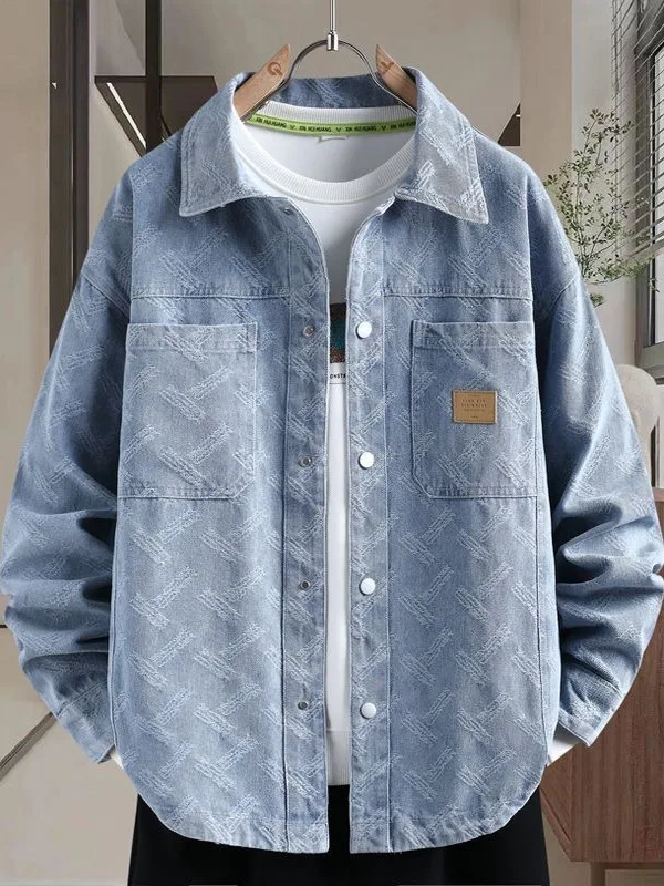 

Модная джинсовая куртка irt для мужчин, верхняя одежда с длинным воротником све, осенняя новинка, молодежная повседневная модная китайская марка