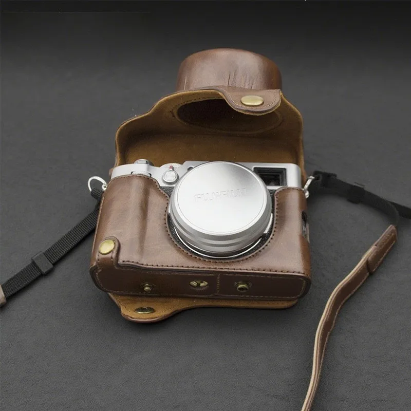 Suitable for Fujifilm X100V camera bag, X100V camera protective cover, portable leather case