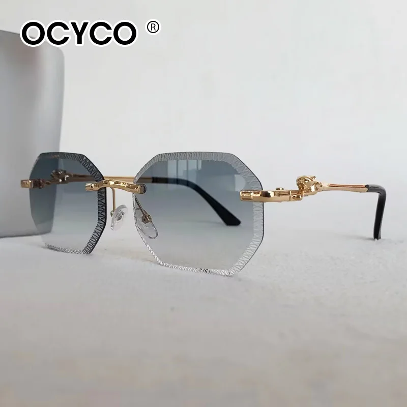 OCYCO 2026 Neue Vintage Randlose Polygon-Sonnenbrille für Damen und Herren Luxusmarken-Designer Beliebte Reise-Sonnenbrille mit Kleinem Rahmen für Damen