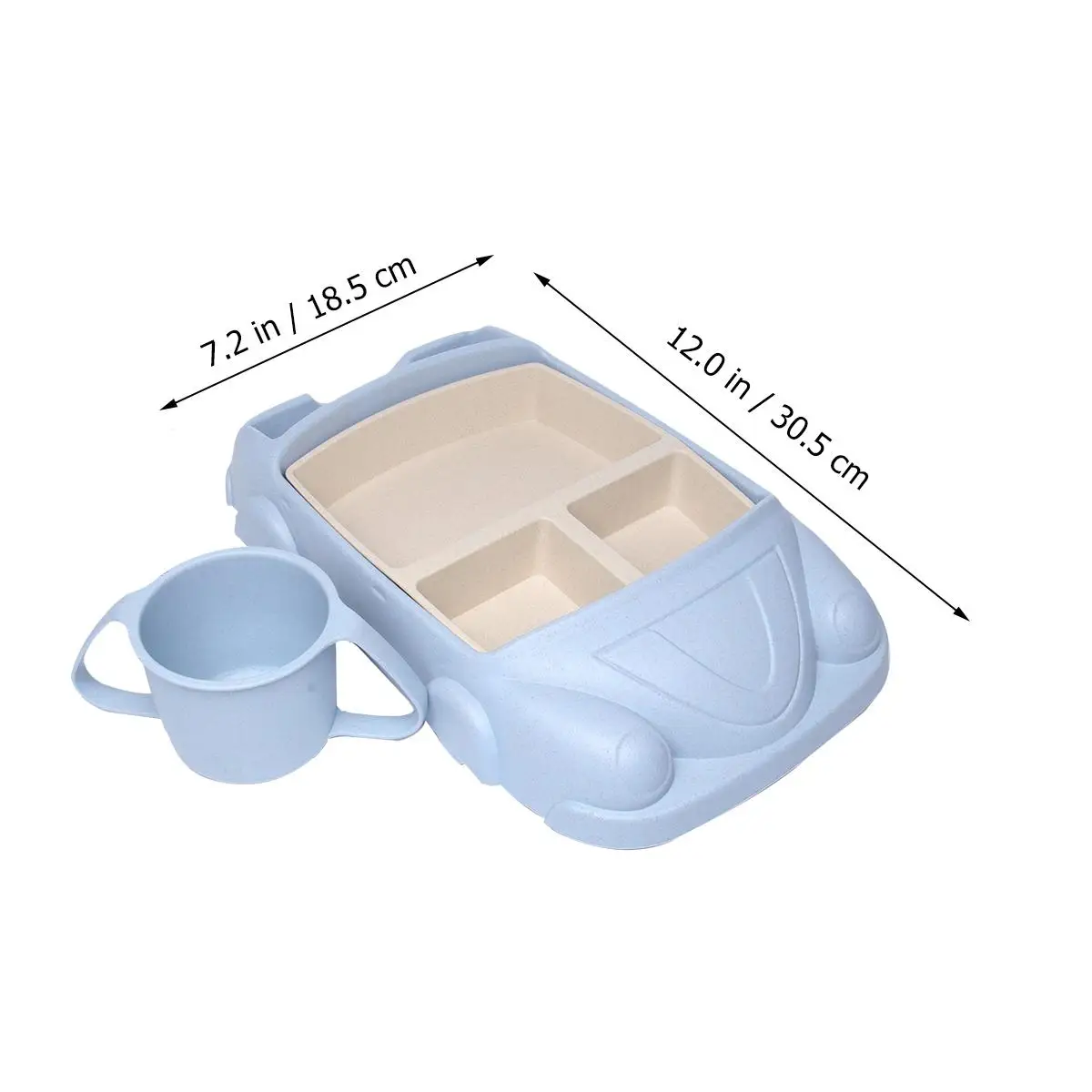 

Cartoon Car Tableware Set Straw Dinnerware Lightweight Fiber Kids Safe NonToxic Biodegradable EcoFriendly Microwave Dishwasher