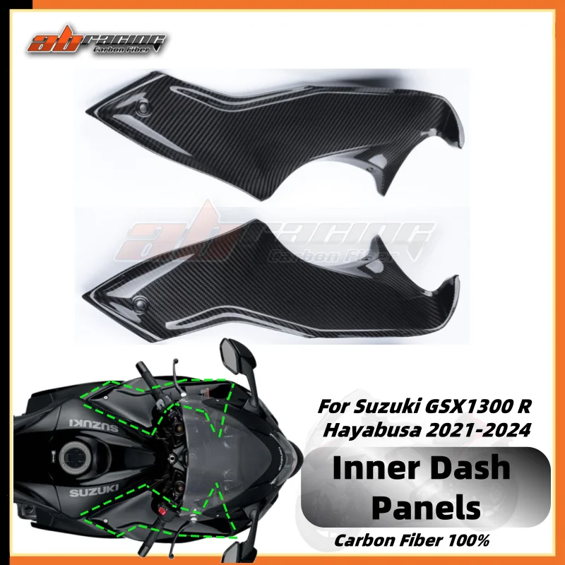 Inner Dash Panels Trim Fairings For Suzuki GSX1300 R Hayabusa 2021-2024 Gen 3 Full Carbon Fiber 100%