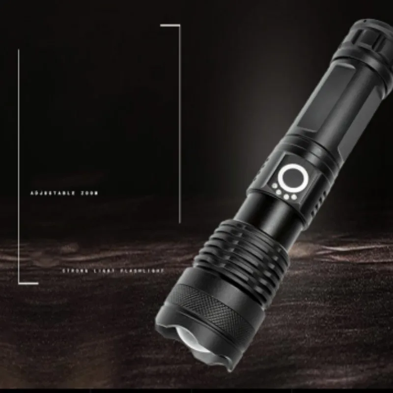 P50 Powerful LED Flashlight 26650 USB Rechargeable Portable Outdoor Tactical Hunting Police Torch Waterproof Lantern Zoom