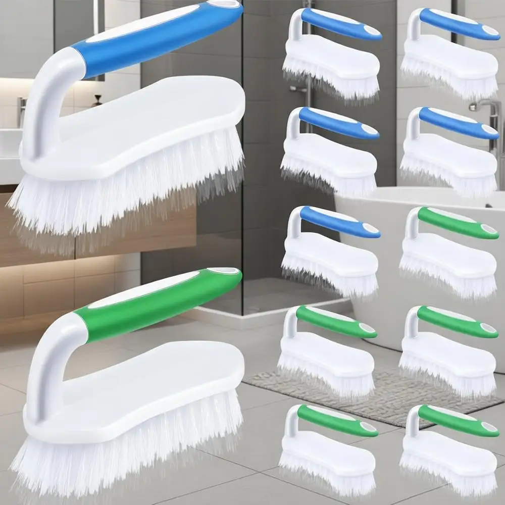 

Набор из 12 прочных гибких щеток для чистки с удобной ручкой для ванной, кухни и пола (синий, зеленый)