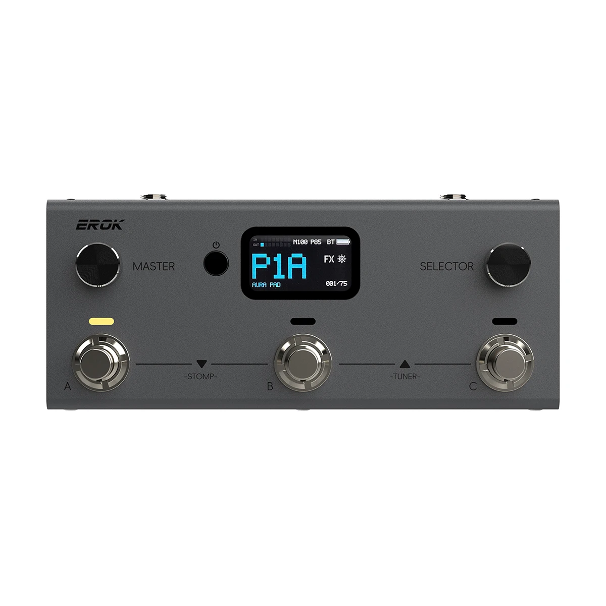 EROK MP‑9 Rechargeable Guitar Bass Multi‑Effects Pedal Support NAM IR Loading Bluetooth USB‑C Tuner Effect Processor