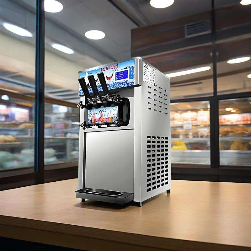 Ice Cream Machine Desktop Three Color Soft Ice Cream Machine Commercial Small Soft Serve Ice Cream Machine