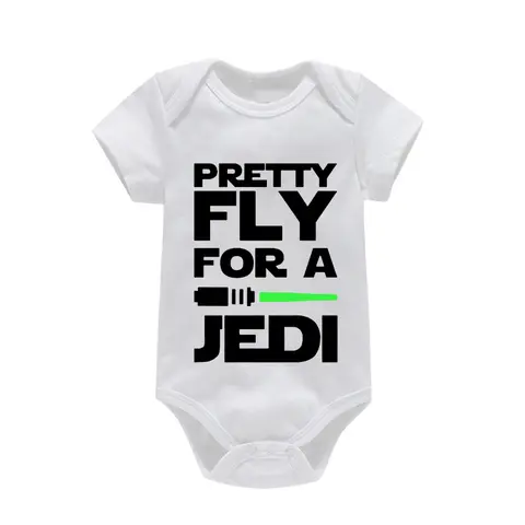 pretty  fly for a jedi Print Newborn Baby Bodysuits Cotton Summer Boys Girls Romper Jumpsuit Clothes Infant Baby Outfit