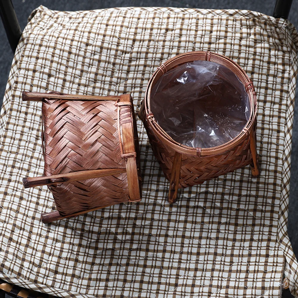 

1pc Bamboo Flower Basket Woven Storage Basket For Home Decor Flower Arrangement Practical Organizing Container