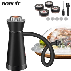 BORUiT Smoke Infuser Food Drink Cold Smoke Generator Bar Portable Molecular Cuisine Smoking Gun Meat Burn Cooking for BBQ Food