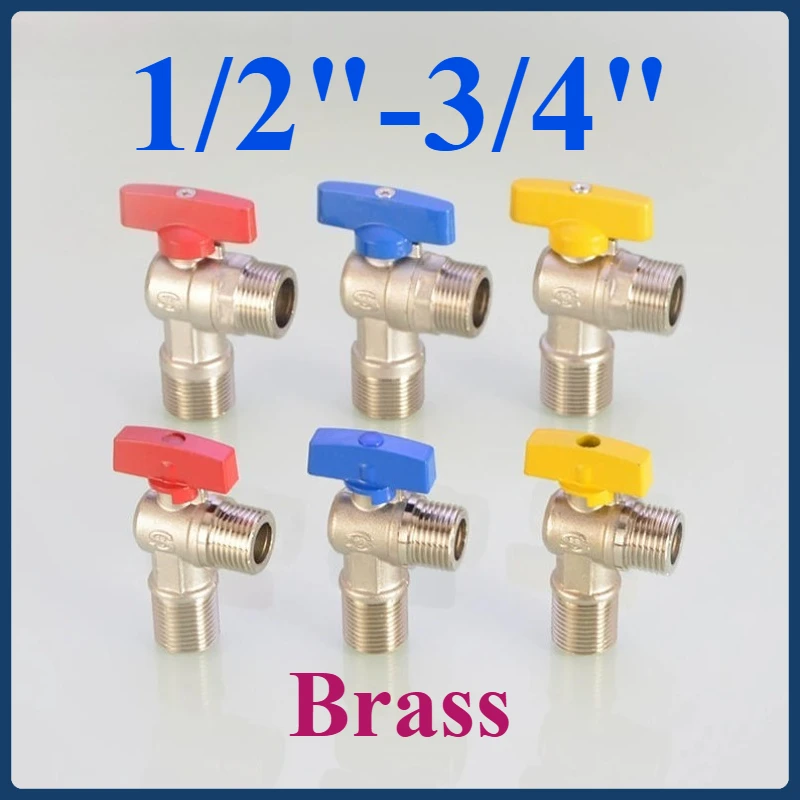 

High-Flow Angle Valve for Gas Water Heater - 1/2"-3/4" Full Bore Ball Core, Hot & Cold Water Shut-Off Valve