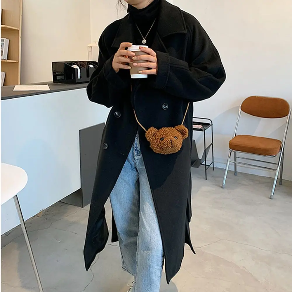 Tas Kartun Hewan Tas Selempang Beruang Tas Bahu Diagonal Tas Wanita Tas Beruang Tersenyum Dompet