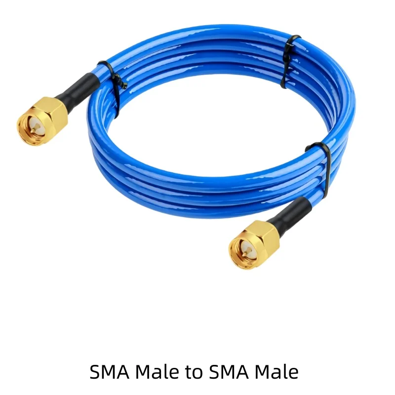 RG142-PUR High Frequency Test Cable SMA to SMA  Male Female Blue Ultra-Soft Double Shielded Silver-Plated RF Cable