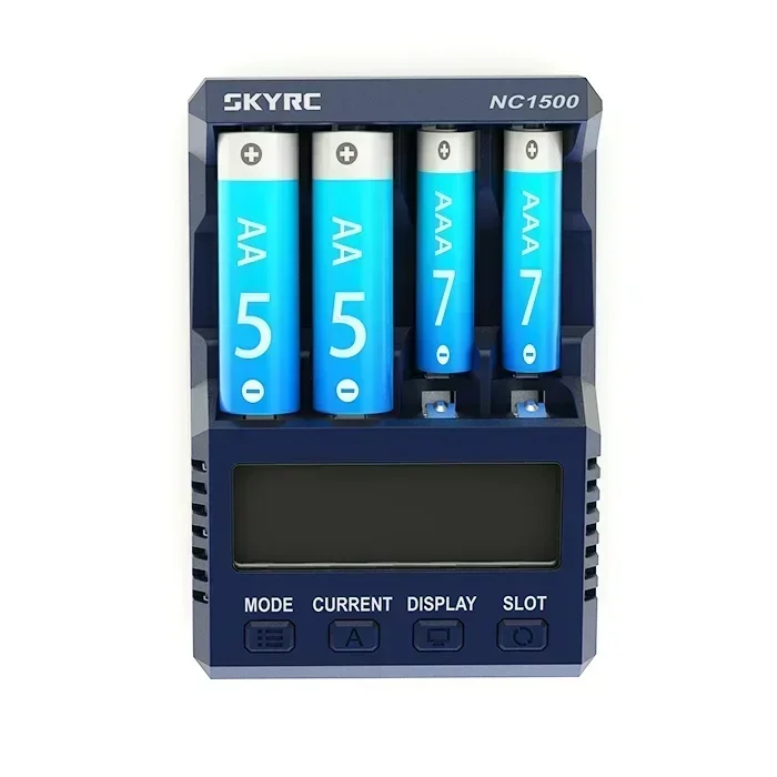 SKYRC NC1500 5V 2.1A 4 slots batterijlader LCD slimme oplader AA AAA-analysator Nimh ontlading en vernieuwing