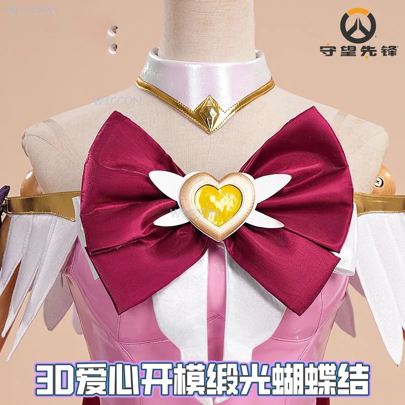 

25COSOverwatch 2 DokiWatch Juno Cosplay Mythic Skin Outfit Pink Dress Hero Costumes Clothes Halloween Fancy Style Juno Teo Minh