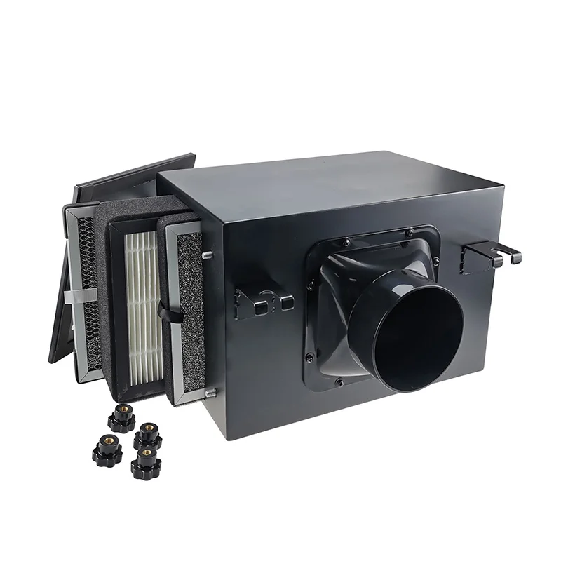 Pre-Filter, Activated Carbon and HEPA Filter For HVAC System to Intake Fresh Air Fresh Air Intake Inline Filter Box With