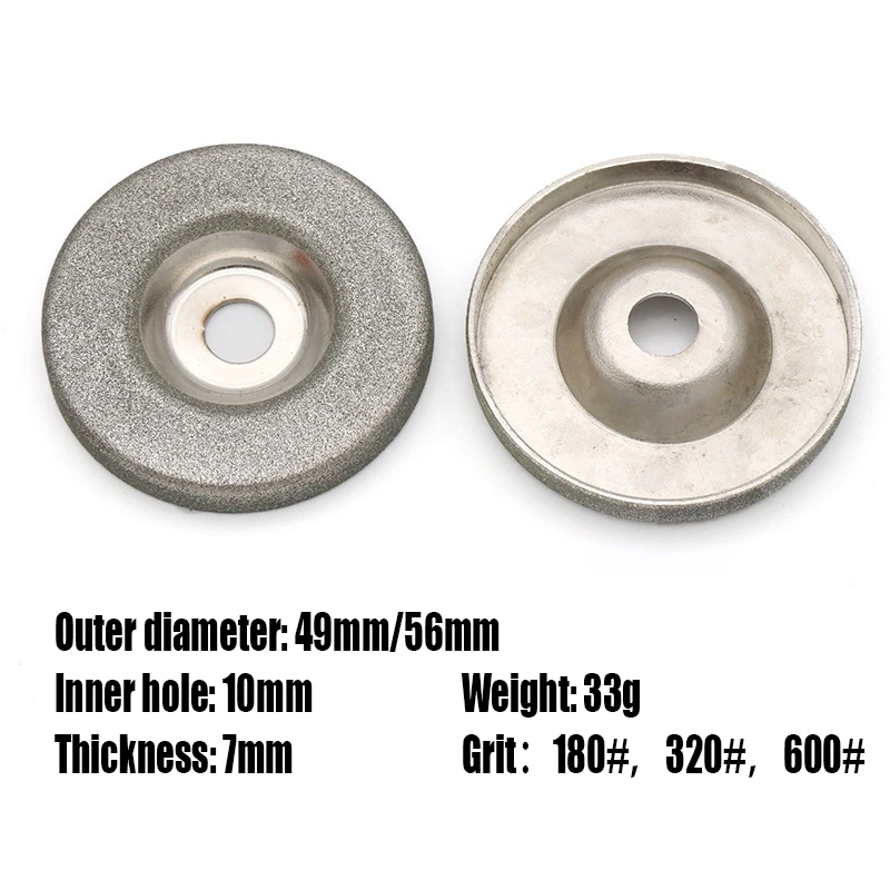 1PCS 49/56mm Diamond Grinding Wheel Circle Disc 180/320/600 Grit Abrasive Disc Knife Sharpener Drill Grinder Sharpening Tool