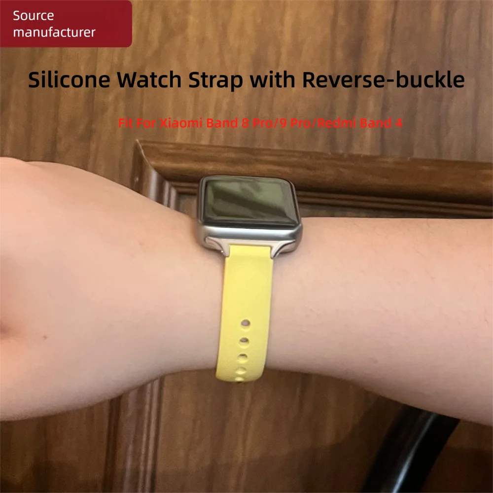 حزام حلقة سريع الإصدار لساعة Xiaomi Mi Band 8Pro 9Pro Redmi Band 4 5 بإبزيم عكسي خفيف الوزن من السيليكون الرياضي الذكي