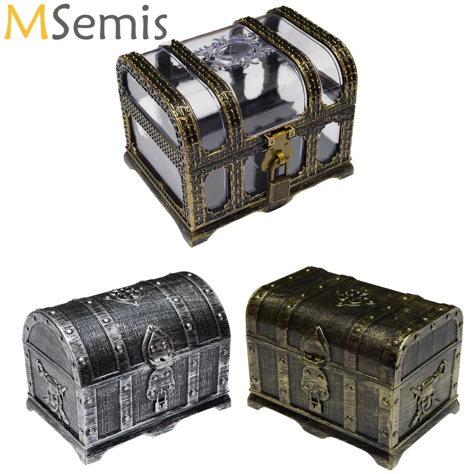 Halloween Pirate Treasure Chest Decoration Multifunction Adventurous Treasure Box for Boys Girls Prizes Children Practical Gifts