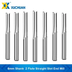  Straight Milling Cutter 4 6 8mm Shank 2 Flute Carbide End Mill CNC Router Bit for Woodworking Tools Engraving Bit Straight Slot