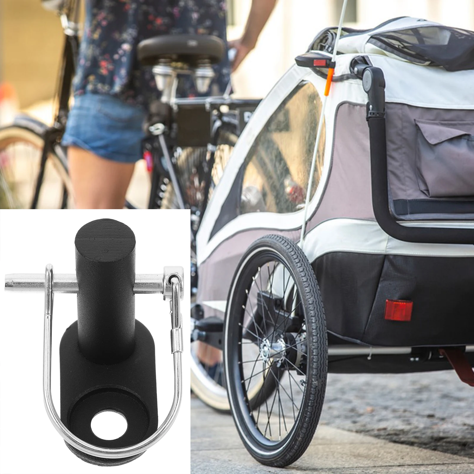 

Carbon Steel Baby Hitch Trailer Hooks Bike Coupler Attachment Black Joint Lightweight Durable Portable Practical Design Easy Use