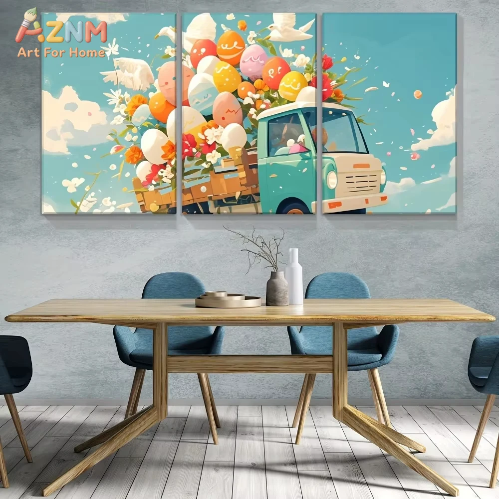 3PCS Easter Bunny Egg Canvas P - Home Decor Interior ulasan dan harga