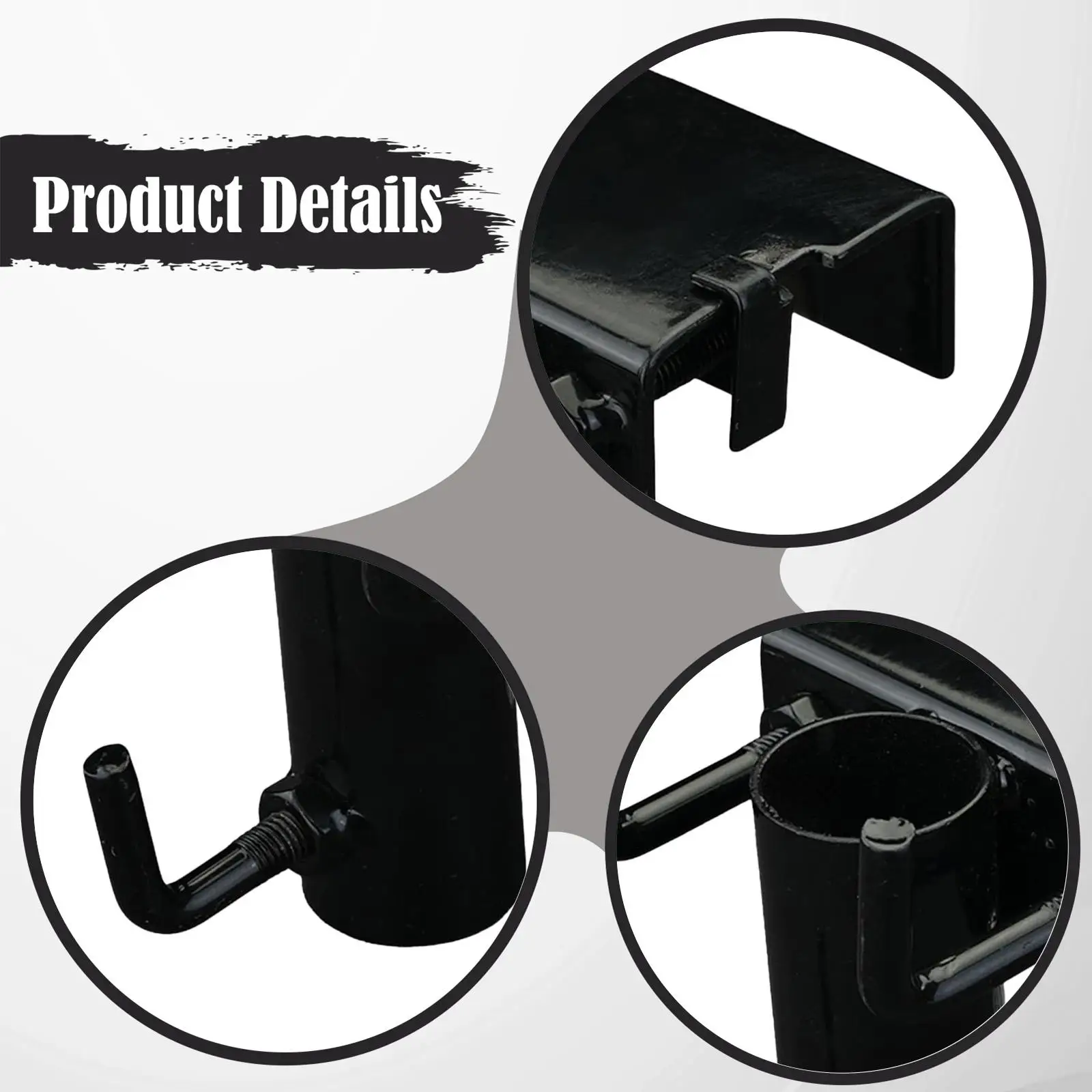 Wind Resistant Outdoor Umbrella Holder Clamp Adjustable Steel Fixed Clip for Garden Terrace Balcony Picnic