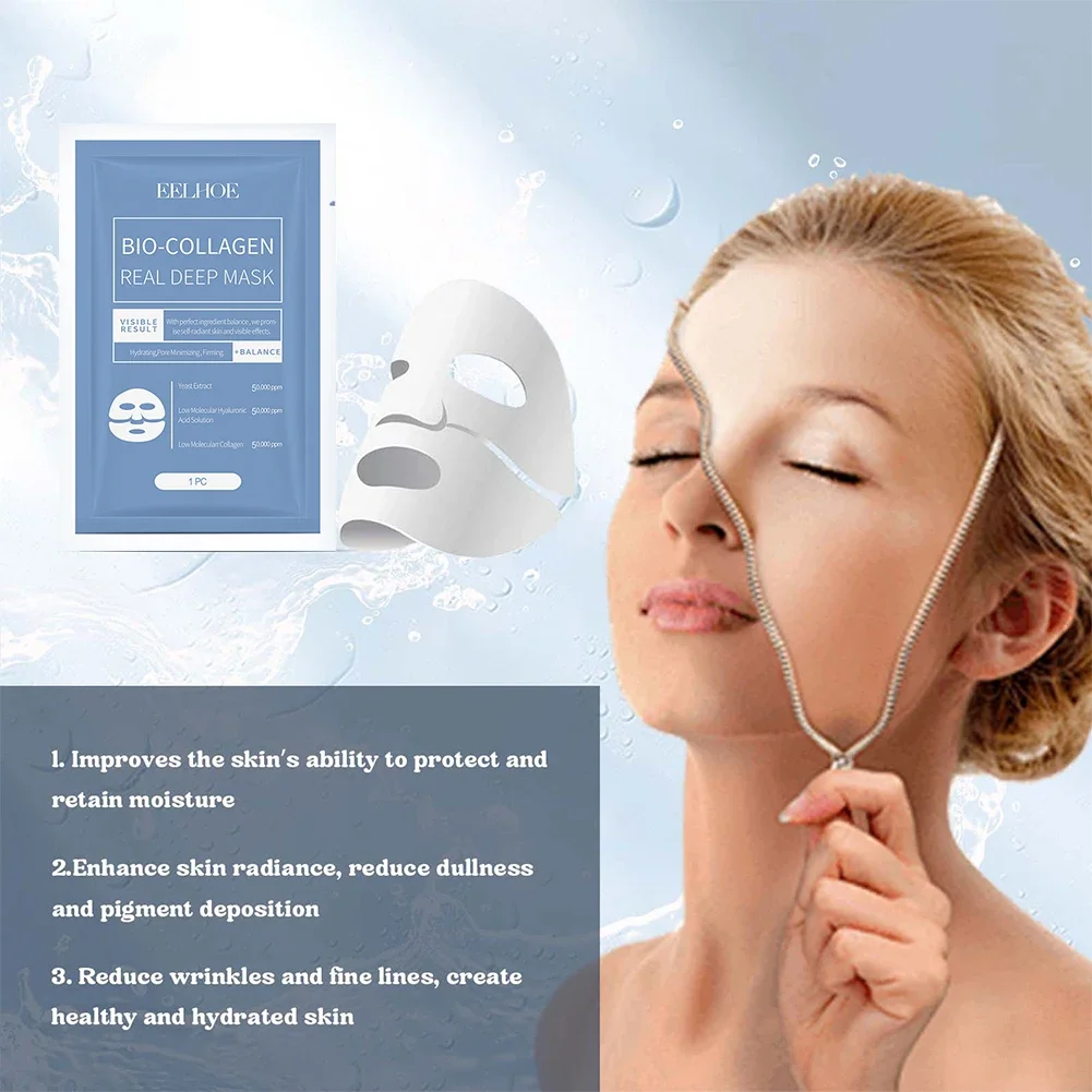 Bio Collagen True Deep Mask,Overnight Collagen Mask with Hydrolyzed Collagen Mask Moisturizing Anti-Aging Mask Personal SkinCare