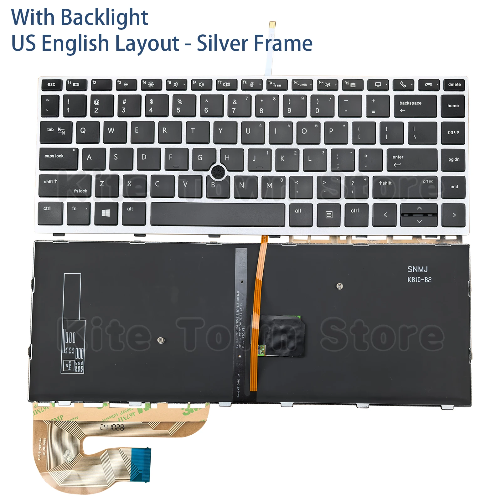

New US Keyboard Backlit for HP EliteBook 745 G5 G6 840 G5 G6 845 G5 G6 846 G5 G6 ZBook 14u G5 G6 Silver Frame With TrackPoint