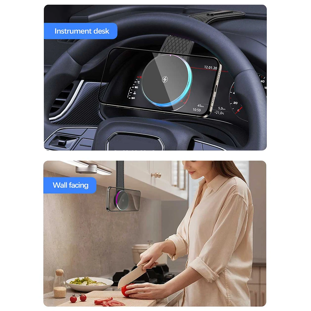 

Magnetic Car Wireless Charger Phone Stand Car Mount Charger Center Console/Dashboard Phone Holder for iPhone 15 14 13 12 Pro Max