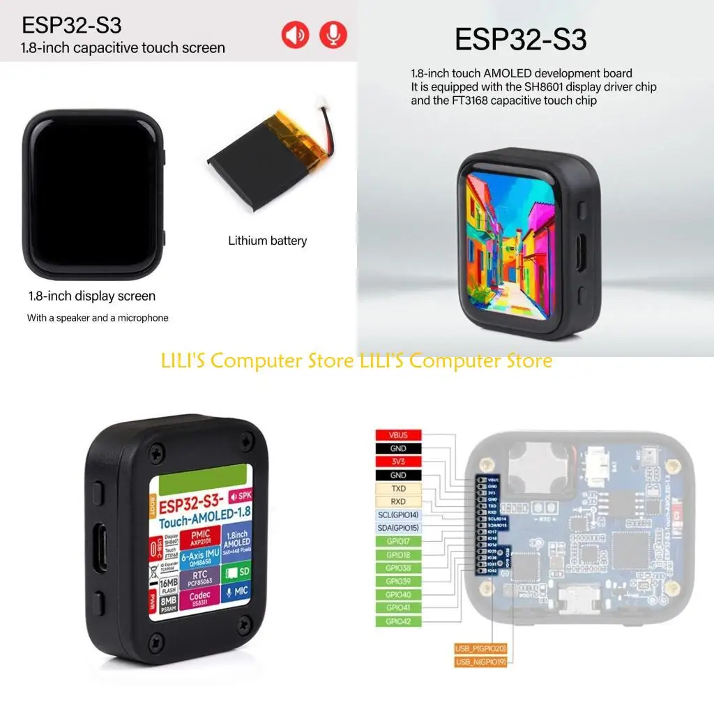 

A52B Advanced Development Board Featuring 240MHz Processor AMOLEDs Touchscreens Battery Powereds IoTs Applications