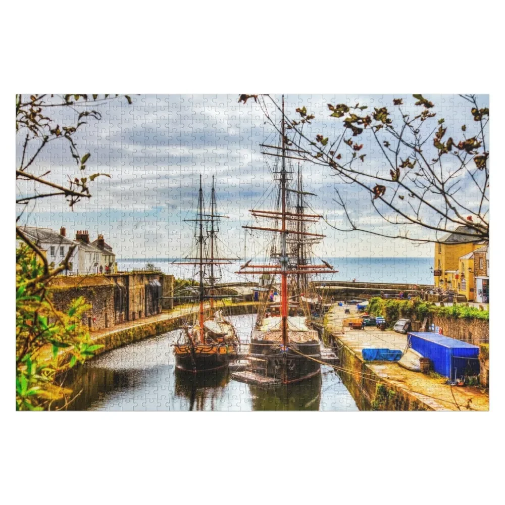 

Charlestown Tall Ships Harbor, Cornwall, UK Jigsaw Puzzle Personalized Gifts Puzzle