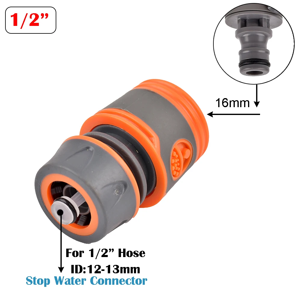 Garden Hose Quick Connector 1/2 3/4 1 Inch Pipe Coupler Stop Water Connector 16/20/32mm Repair Joint Irrigation System Fitting