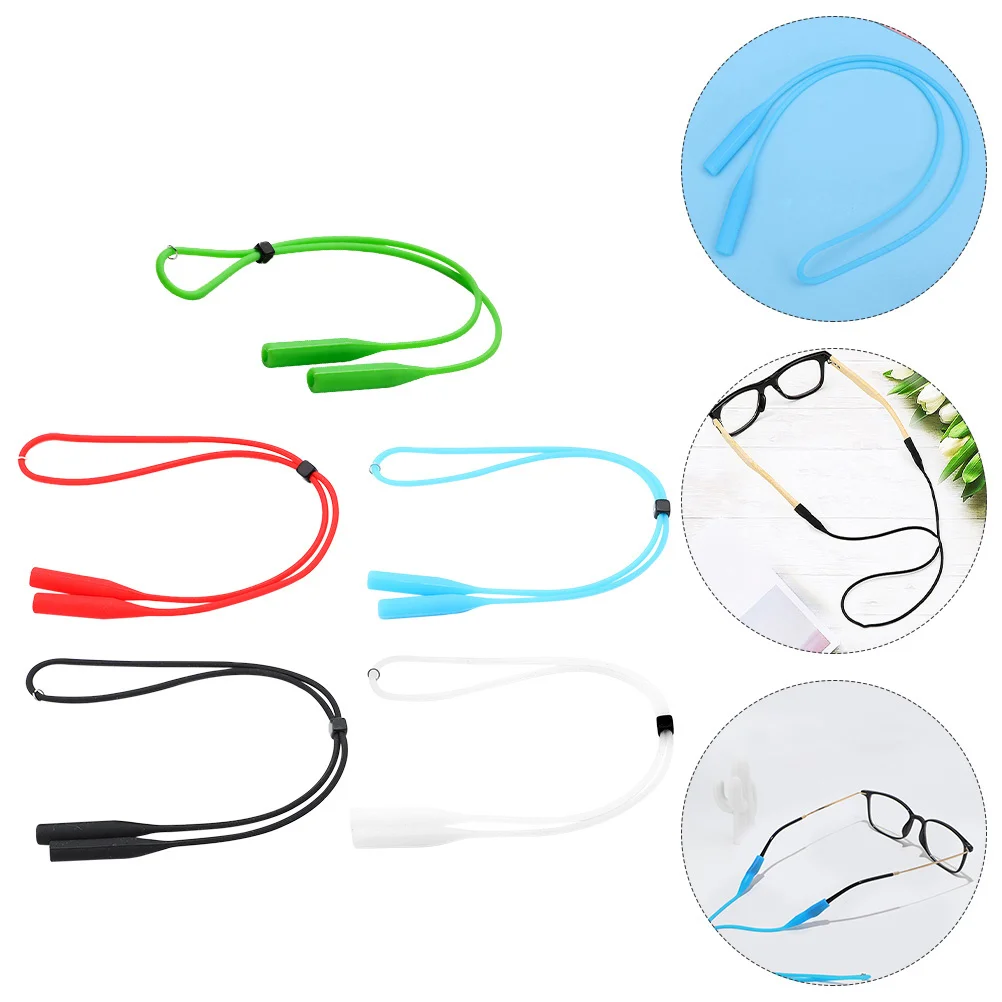

5pcs Adjustable Glasses Rope Anti-Slip Eyewear Strap For Sunglasses Eyeglass Holder Outdoor Sports Rest On Head Chest Use